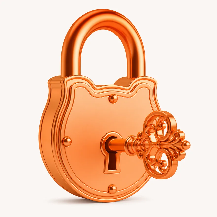 Padlock with key — Love
