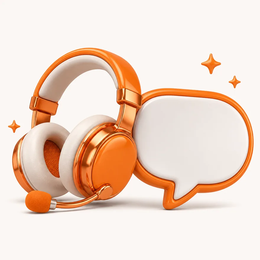 Headset with speech bubble — Love