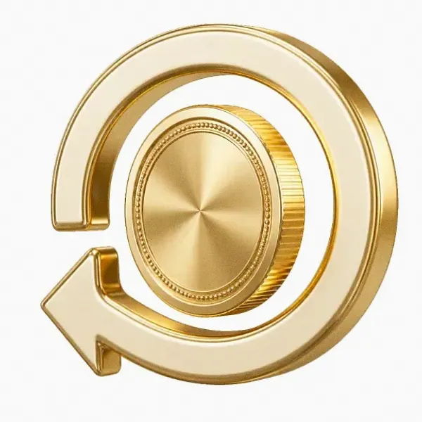 Coin with circular arrow — Love