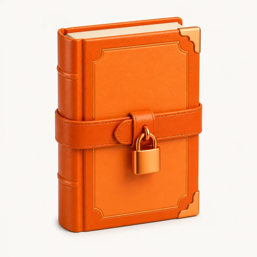 Book with padlock strap — Love