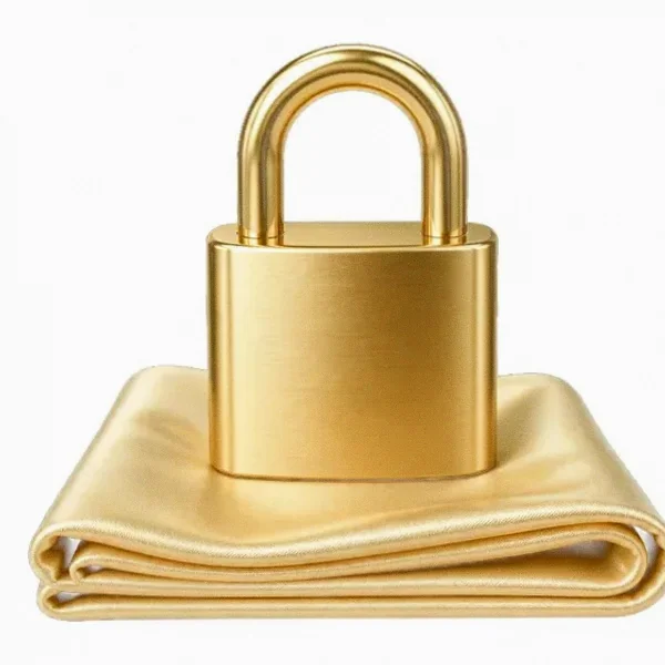 Padlock on folded cloth — Love