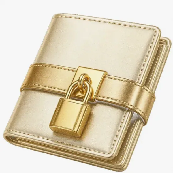 Locked leather wallet — Love